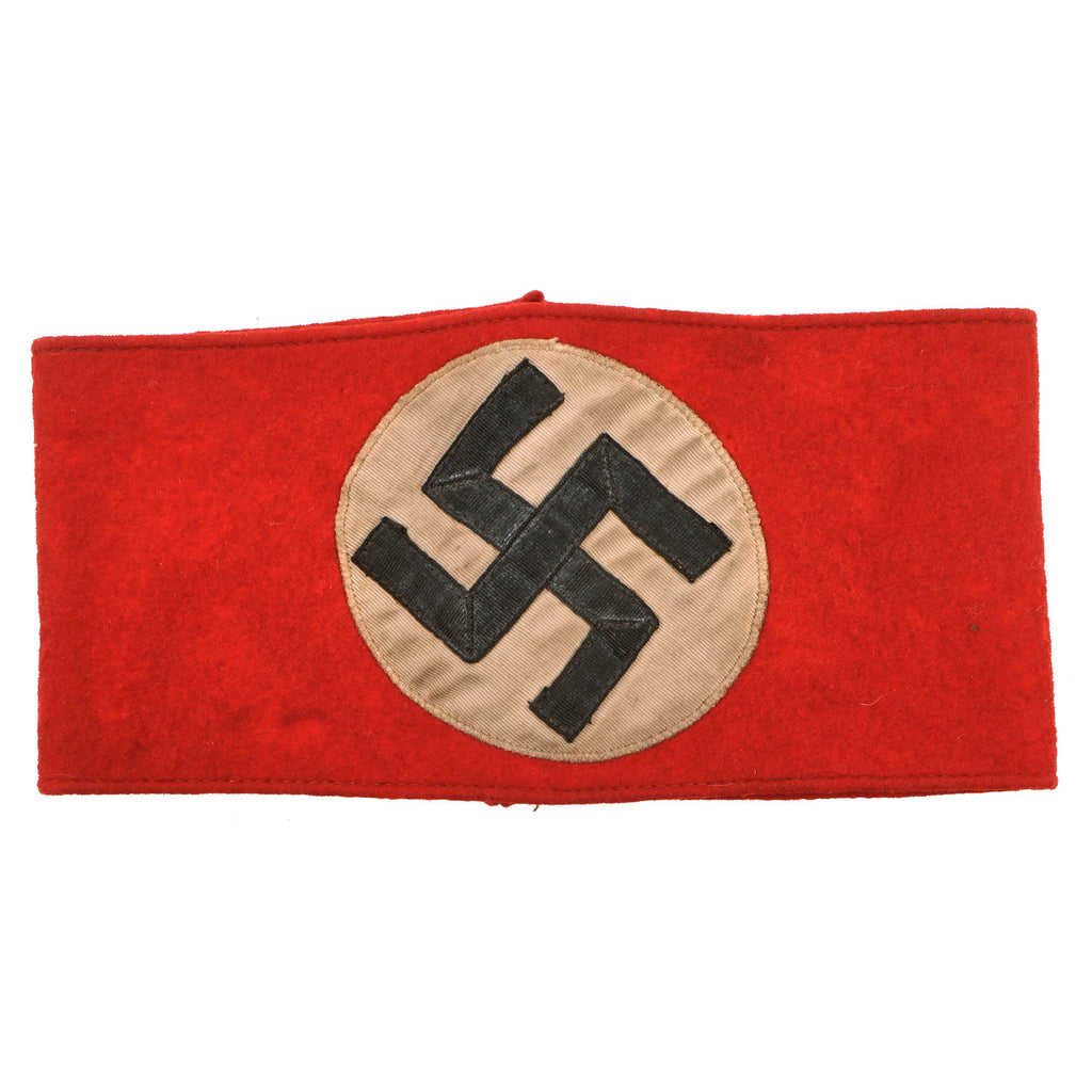 Original German WWII Early NSDAP & SA Multi-piece Wool Felt and Rayon Overcoat Armband Original Items