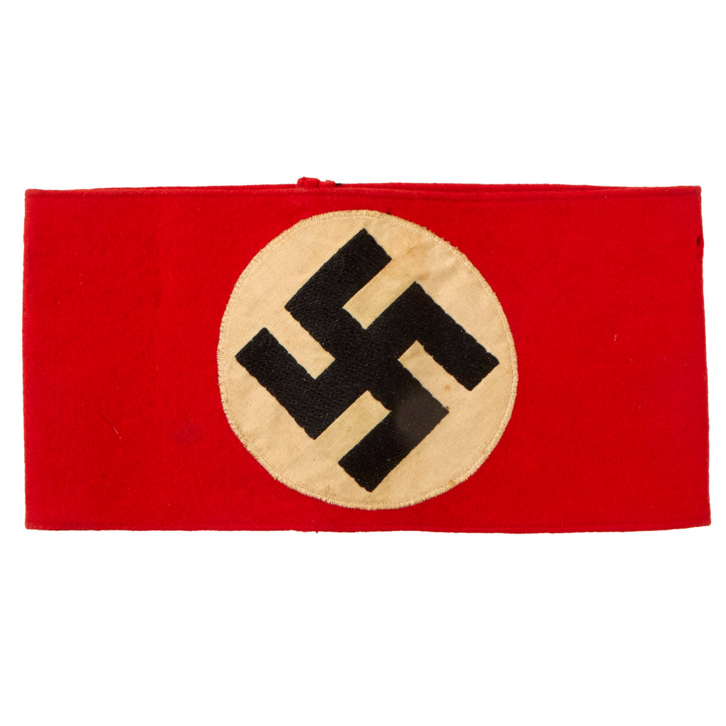 Original German Early WWII NSDAP Multi-piece Wool Felt & Cotton Armband with Embroidered Insignia Original Items