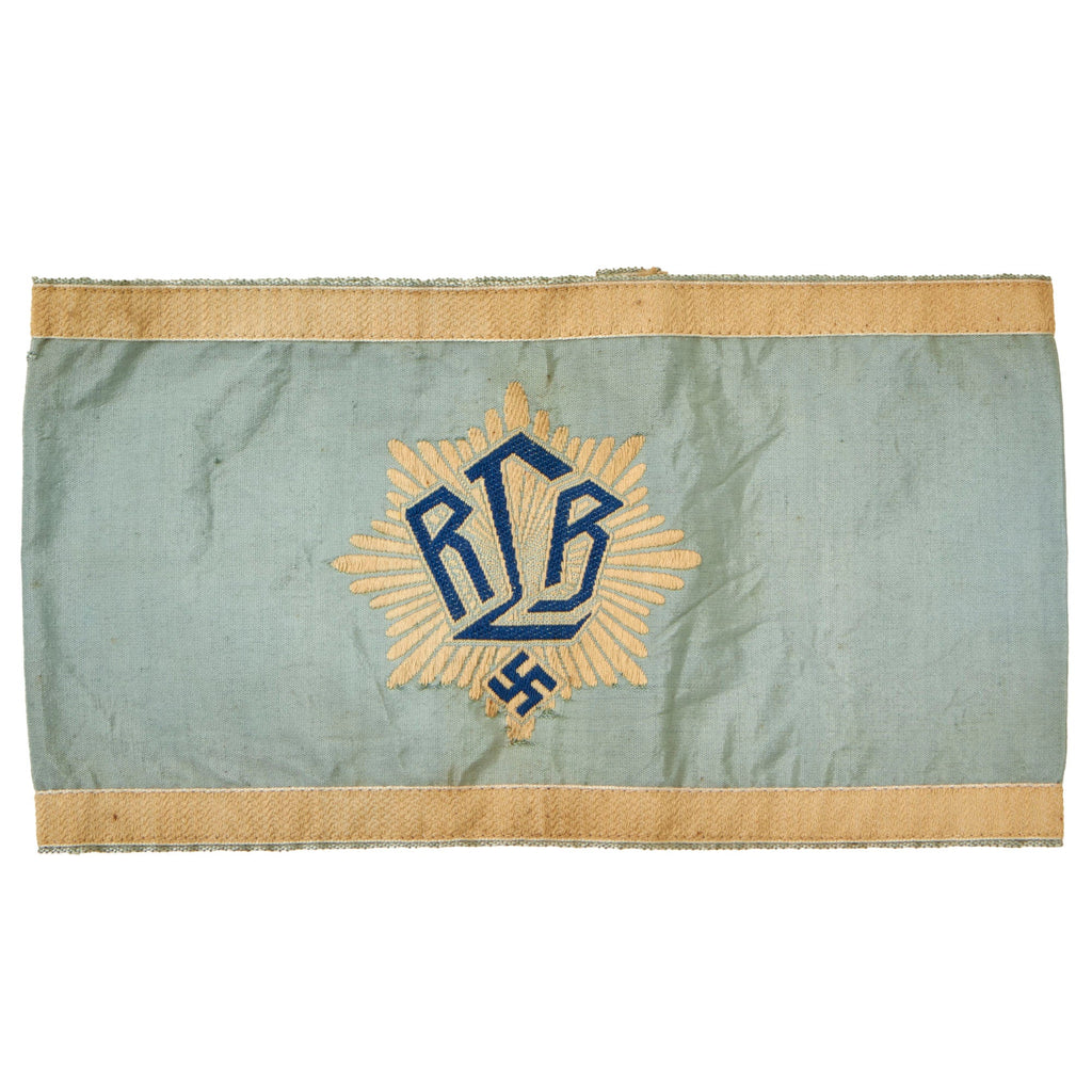 Original German WWII 1st Pattern RLB Air Aid Protection Leader BeVo Embroidered Armband Original Items