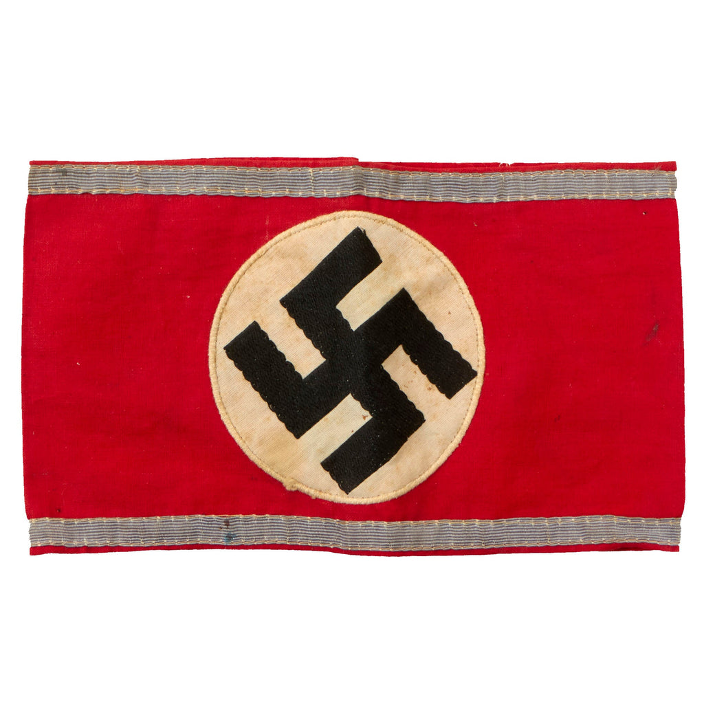 Original German Rare WWII SA Reserve Cotton Armband with Embroidered Insignia - Sturmabteilung Original Items