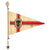 Original German WWII D.D.A.C. Automobile Club Vehicle Staff Car Pennant Flag with Flag Pole and Finial Original Items