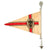 Original German WWII D.D.A.C. Automobile Club Vehicle Staff Car Pennant Flag with Flag Pole and Finial Original Items