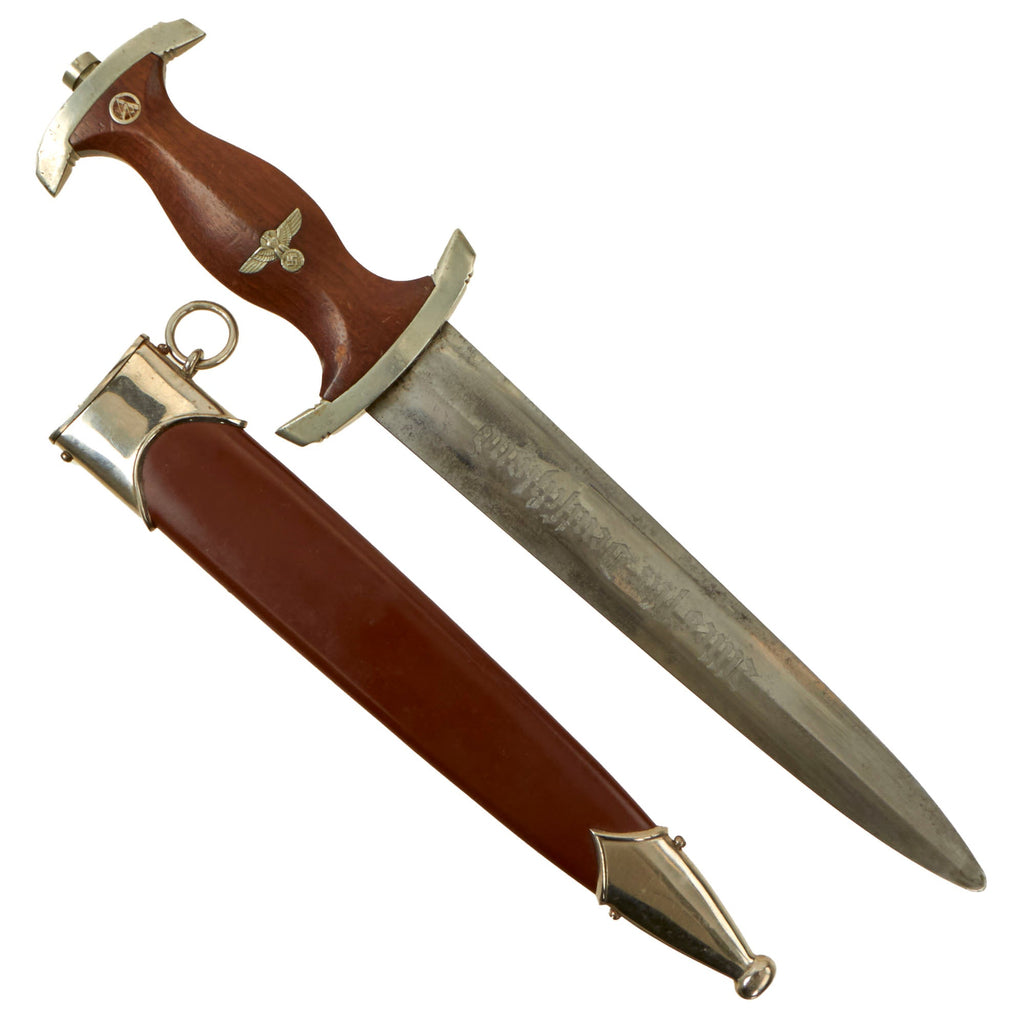 Original German Early WWII SA Dagger by Rare Maker Wilhelm Kober of Suhl with Later War Scabbard Original Items