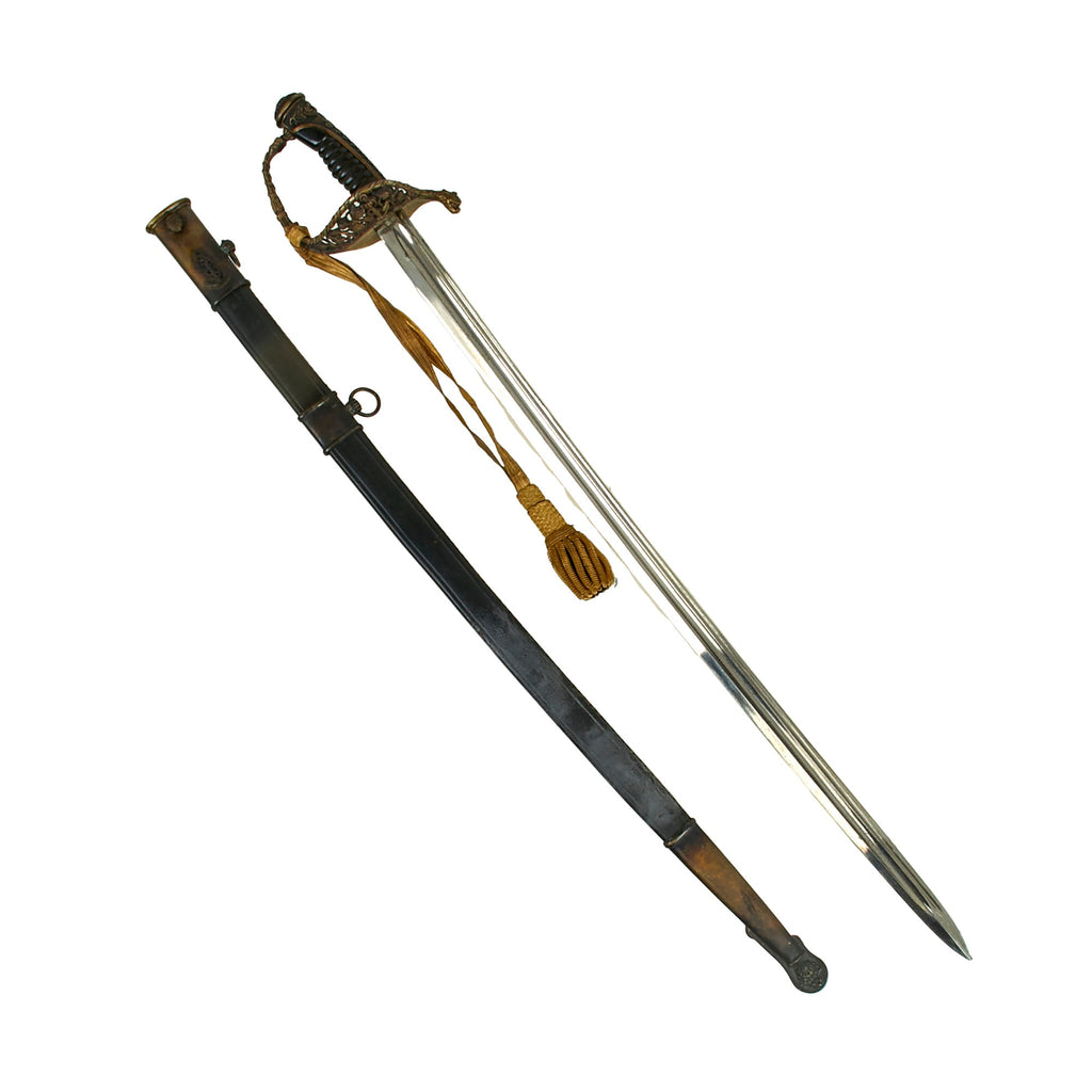 Original French July Monarchy Era Model 1837 Naval Officer’s Sword with Scabbard & Sword Knot by Coulaux & Cie Klingenthal Original Items