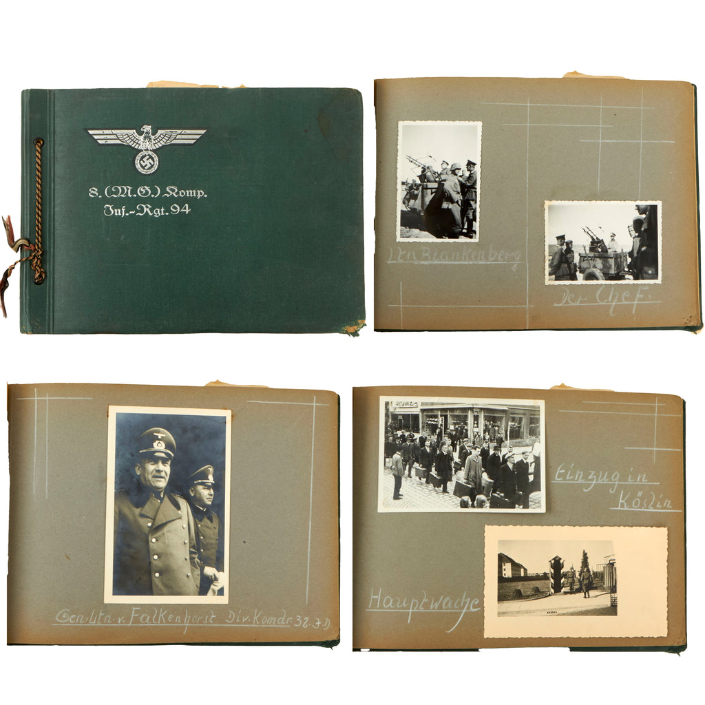 Original German WWII Named Heer Army 8th Machine Gun Company 94th Infantry Regiment Photo Album - 78 Photographs Total Original Items