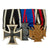 Original Imperial German WWI Era Medal Bar with 1914 EKII, Friedrich-August Cross, & Hindenburg Cross with Swords - 3 Awards Original Items