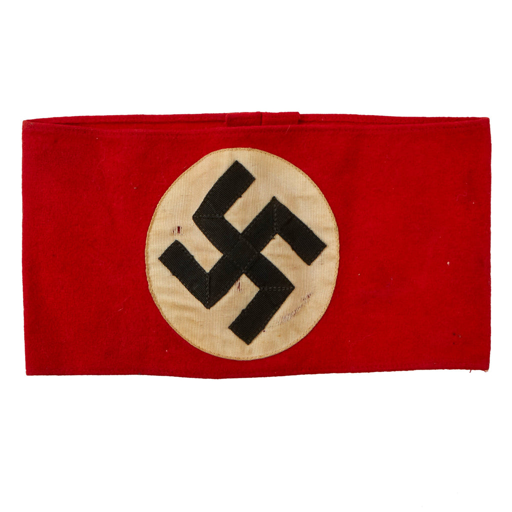 Original German Early WWII SA Multi-piece Wool Felt & Rayon Overcoat Armband with RZM Tag - RZM A4/275 Original Items