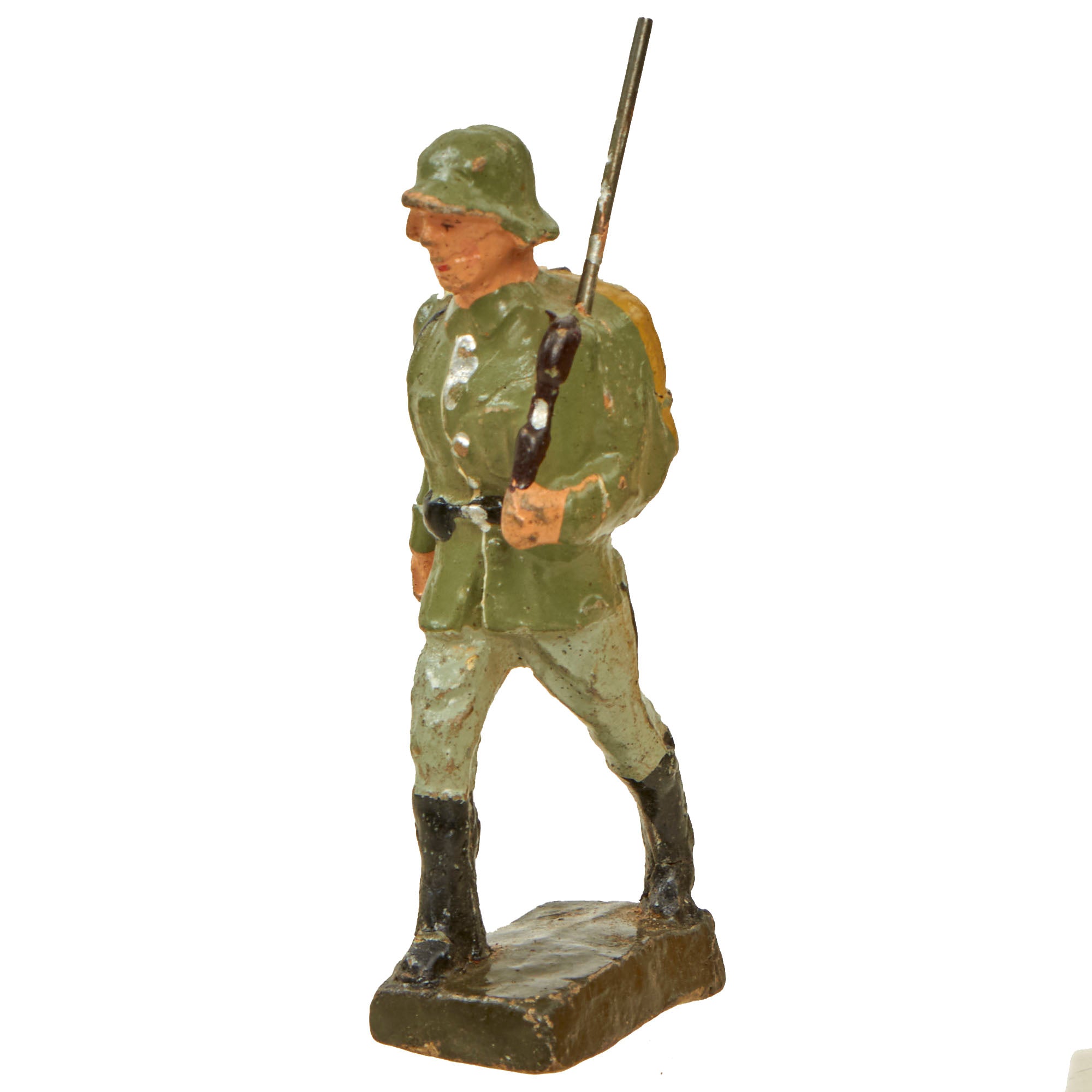 Lot De 7 Soldats Allemands Elastolin 55 Mm - Seconde Guerre - Cheval - Ancien - Restauration