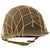 Original U.S. WWII Named M1 Front Seam Swivel Bale Helmet with Westinghouse Liner & Helmet Net Original Items