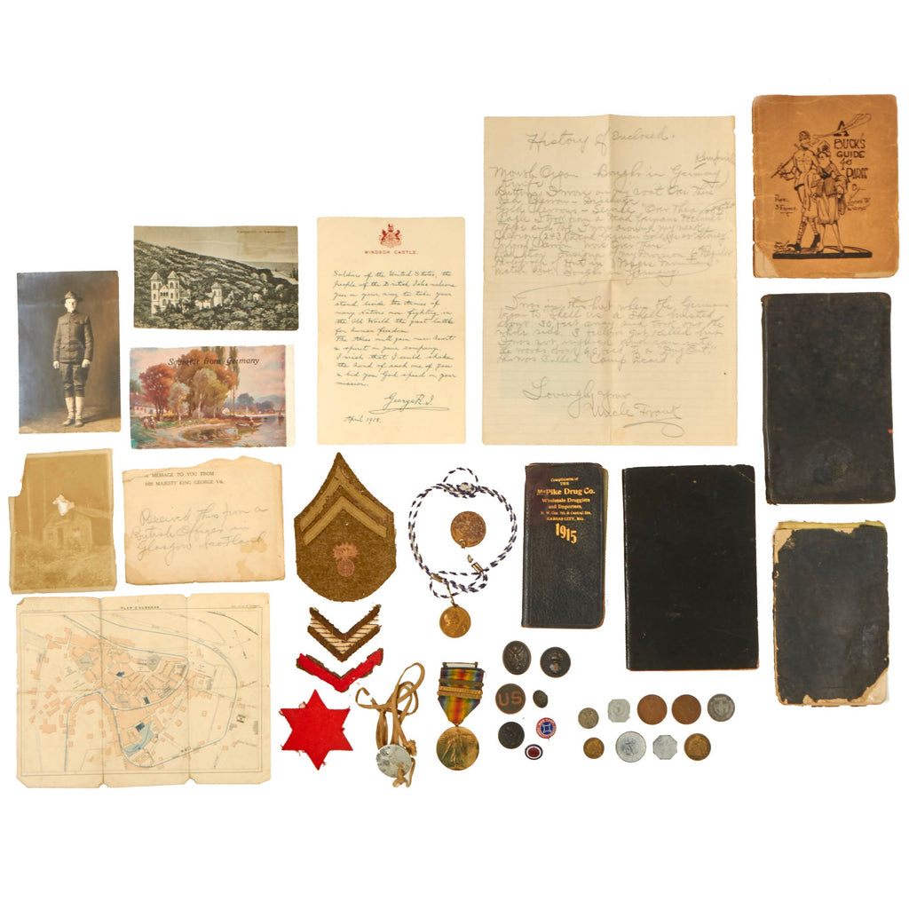 Original U.S. WWI 6th Division Soldier’s Diary & Medal Grouping with Dog Tag & Ephemera - Francis S. Champion Original Items