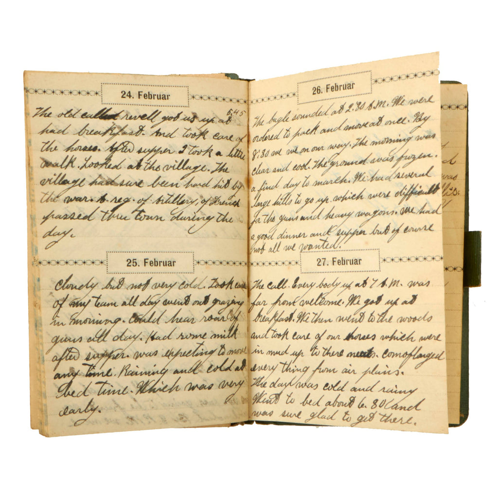 Original U.S. WWI 42nd Division 150th Field Artillery Diary Original Items