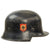 DRAFT - Original German WWII M34 Square Dip NSDAP Double Decal Civic Police Steel Helmet with Liner & Chinstrap - Ordnungspolizei (Copy) Original Items