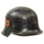 DRAFT - Original German WWII M34 Square Dip NSDAP Double Decal Civic Police Steel Helmet with Liner & Chinstrap - Ordnungspolizei (Copy) Original Items