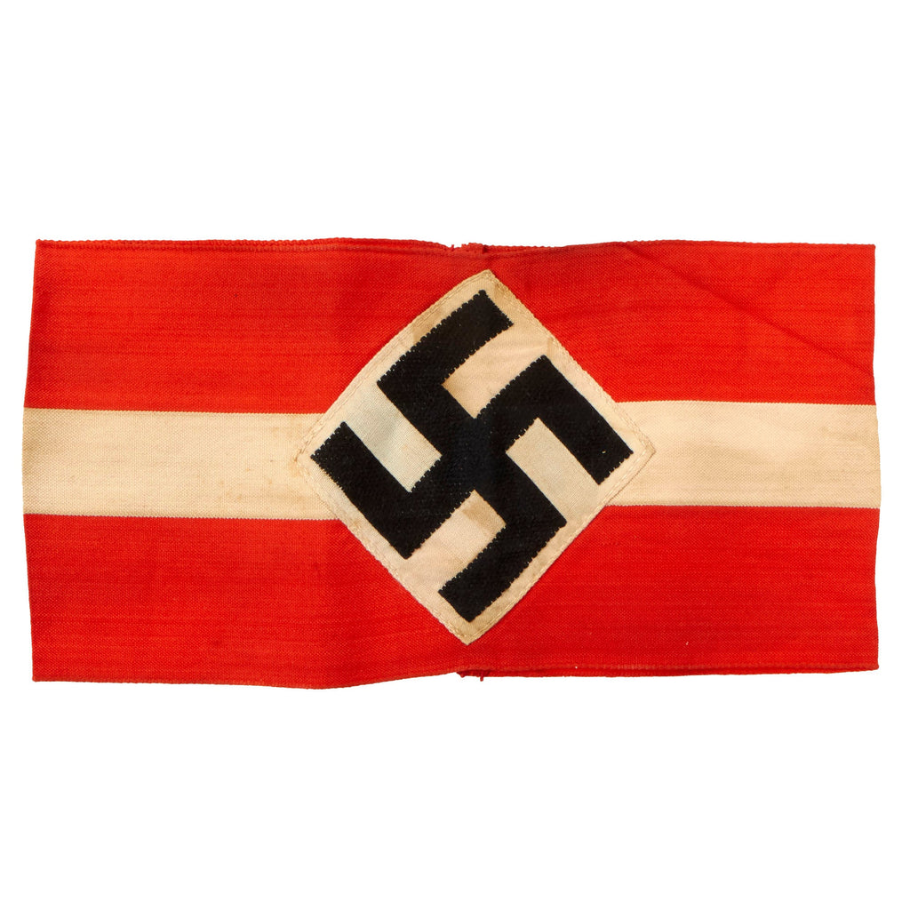 Original German WWII HJ Member Armband with Embroidered Insignia & RZM Tag - RZM A4/189 Original Items