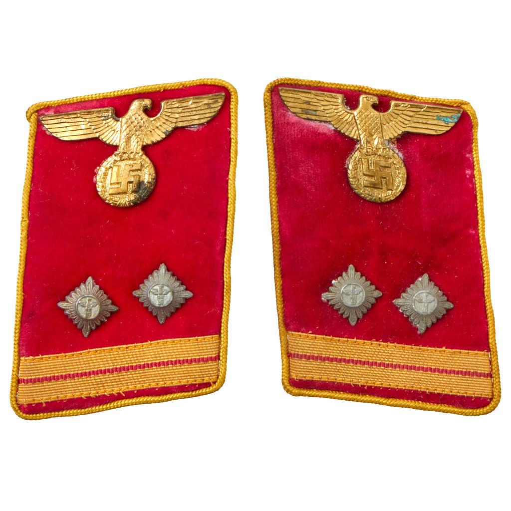 Original German WWII NSDAP National Level Head Readiness Leader Matched Pair of Collar Tabs - Hauptbereitschaftsleiter Original Items