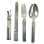 Original German WWII Mess Kit Utensil Set - Mixed Set of Steel & Aluminum - Dated 1943 Original Items