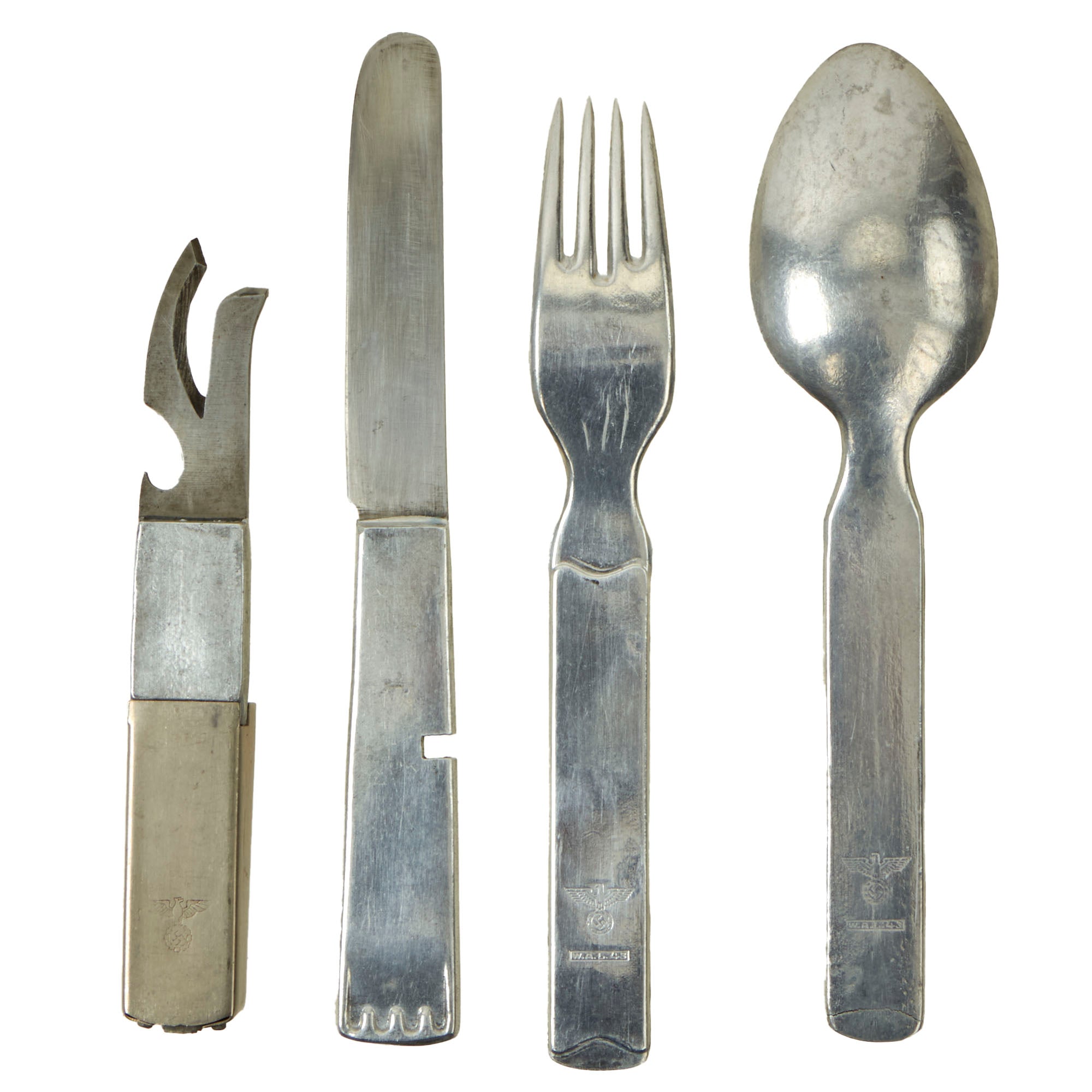 Original German WWII Mess Kit Utensil Set - Mixed Set of Steel & Alumi ...