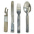 Original German WWII Mess Kit Utensil Set - Mixed Set of Steel & Aluminum - Dated 1943 Original Items