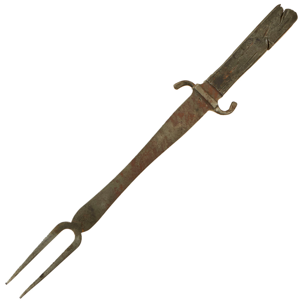 Original French WWI Trench Art Meat Fork Made from Shell Explosion at Lille on January 11th, 1916 Original Items