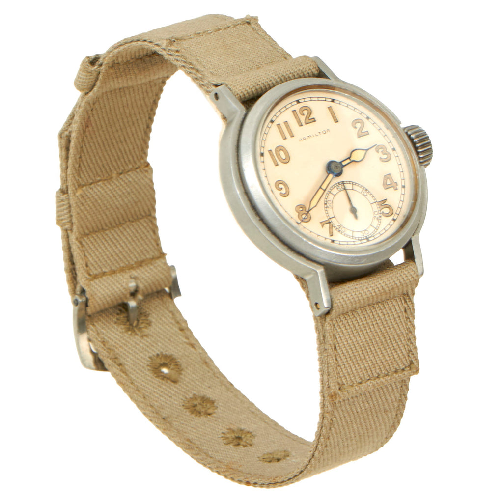 Original U.S. WWII Fully Functional Ordnance Department Wrist Watch by Hamilton - OD Grade (17 Jewels) Original Items