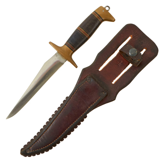 Original U.S. WWII Rare Richtig Fighting Knife With Correct Scabbard Original Items