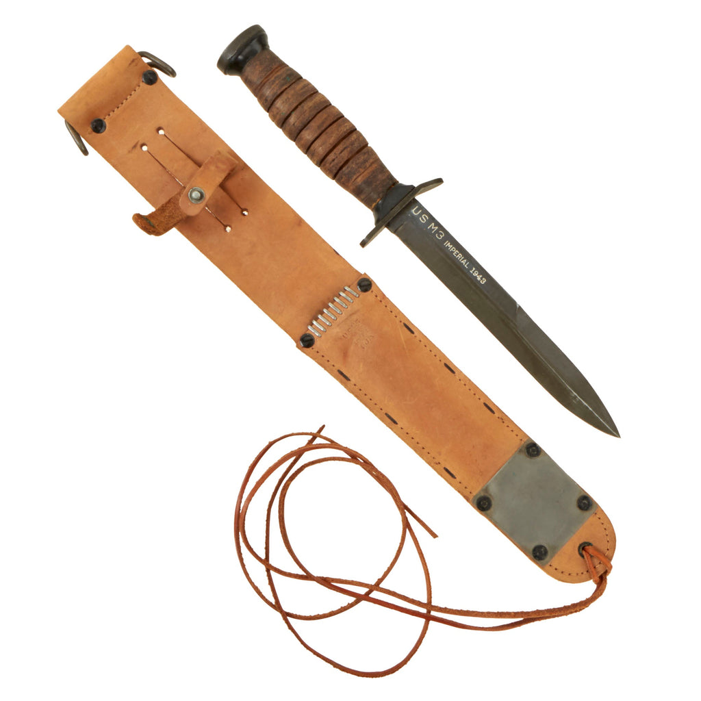 Original U.S. WWII Excellent Condition Blade Marked 1943 Dated M3 Fighting Knife by Imperial with 1943 Dated M6 Scabbard by L&C Original Items