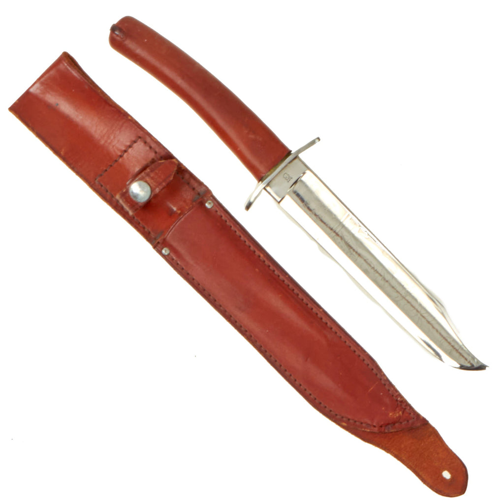 Original U.S. WWII Knife Crafters Fighting Knife Constructed From Civil War / Indian Wars Era Sword With Leather Sheath Original Items