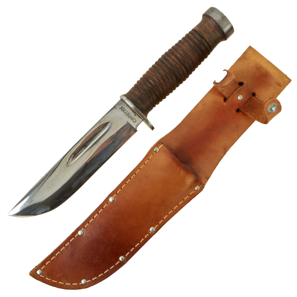 Original U.S. WWII Case 337-6”Q Fighting Knife in Correct Leather Sheath - Quartermaster “Q” Knife Original Items
