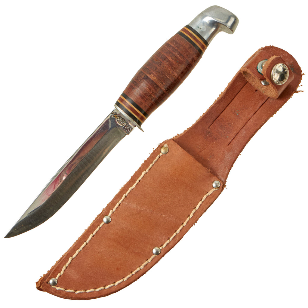Original U.S. WWII PAL RH-24 “Boy Scout” Fighting Knife with Leather Scabbard Original Items