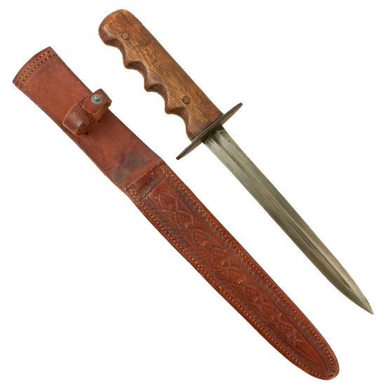 Original U.S. WWII San Antonio Iron Works WWI Cut-Down Model 1913 Cavalry “Patton” Saber Fighting Knife With Correct Scabbard - Patton Saber ‘Point’ Section Original Items