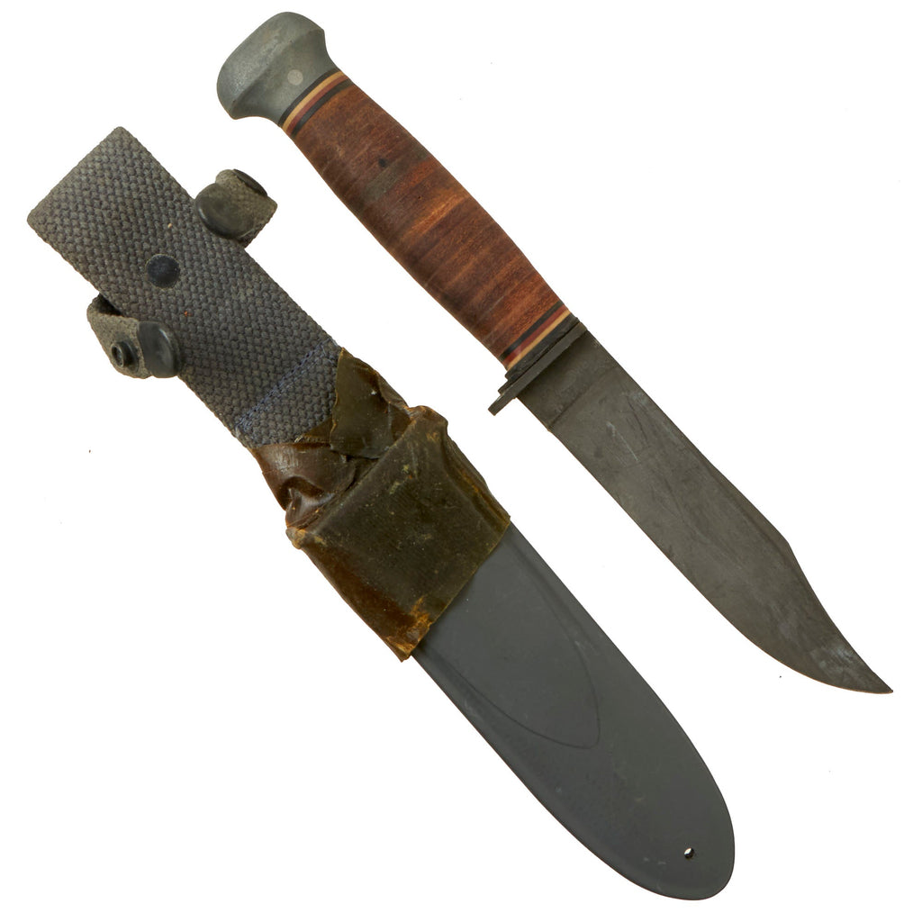 Original Unissued U.S. WWII Navy USN Mark 1 RH PAL 35 Fighting Knife with USN MK1 Scabbard Original Items
