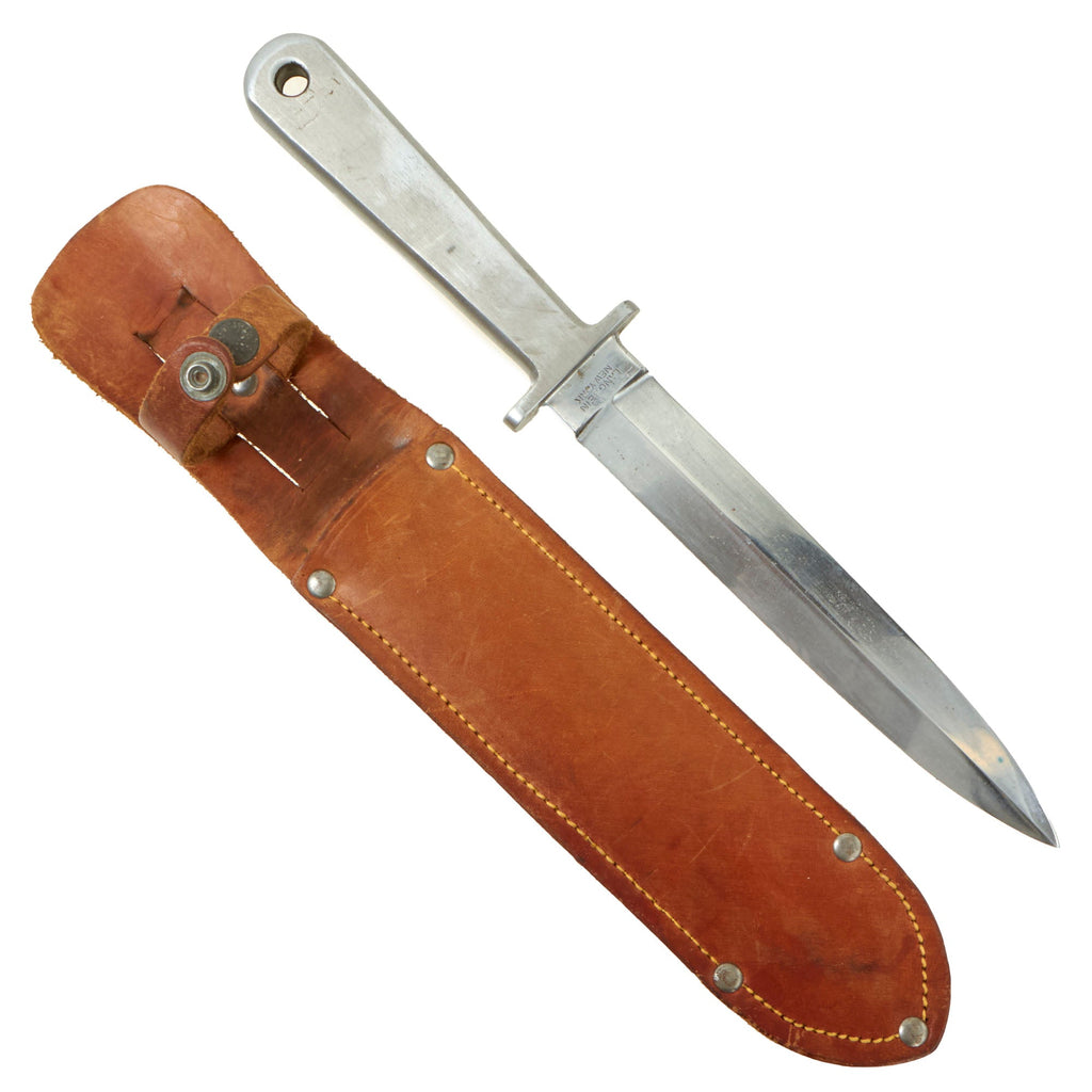 Original U.S. WWII Extremely Rare Private Purchase Fighting Khife by C. Langbein & Bros of New York With Original Leather Sheath Original Items