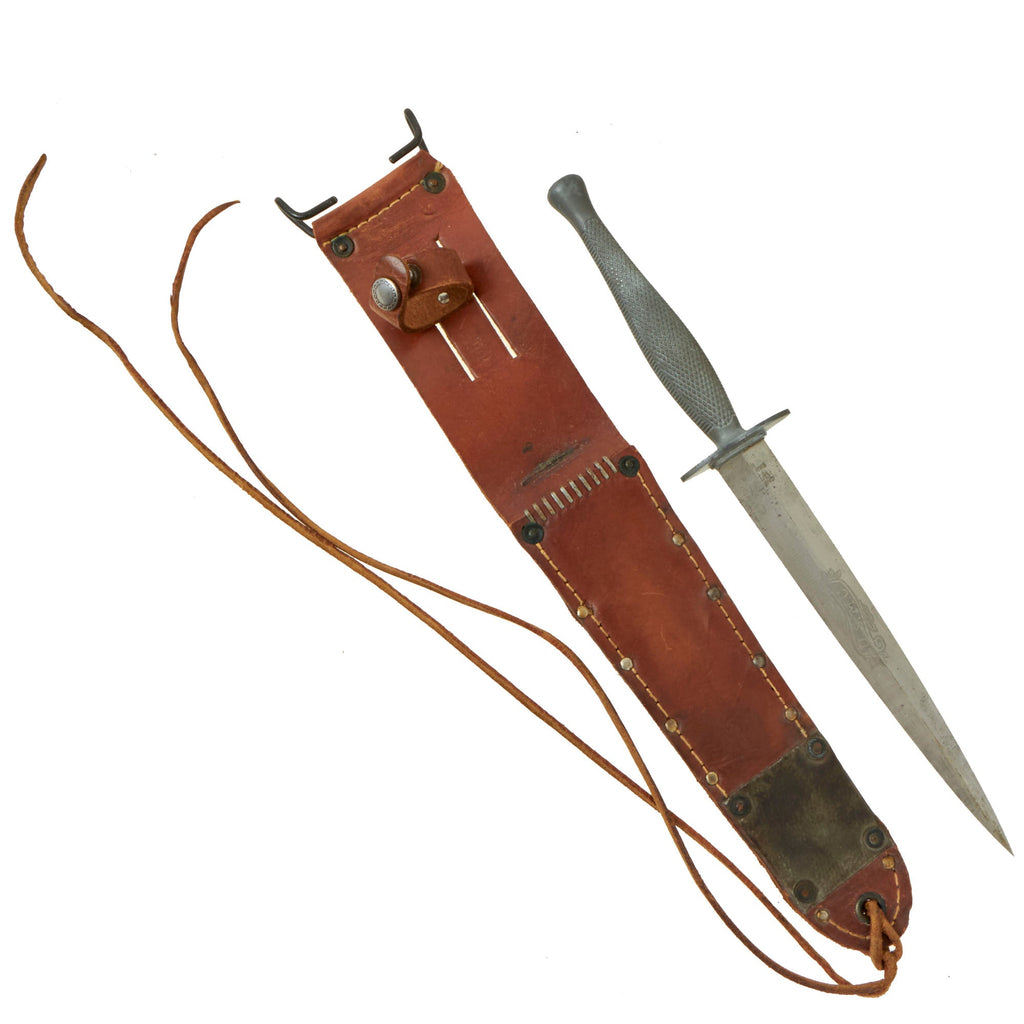 Original U.S. WWII USMC Marine Raider Stiletto Dagger by Camillus with M6 Sheath - Excellent Condition Original Items
