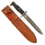 Original U.S. WWII Theater Made M1 Garand Bayonet Fighting Knife With Nickeled Blade & Leather Sheath Original Items