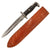 Original U.S. WWII Theater Made M1 Garand Bayonet Fighting Knife With Nickeled Blade & Leather Sheath Original Items