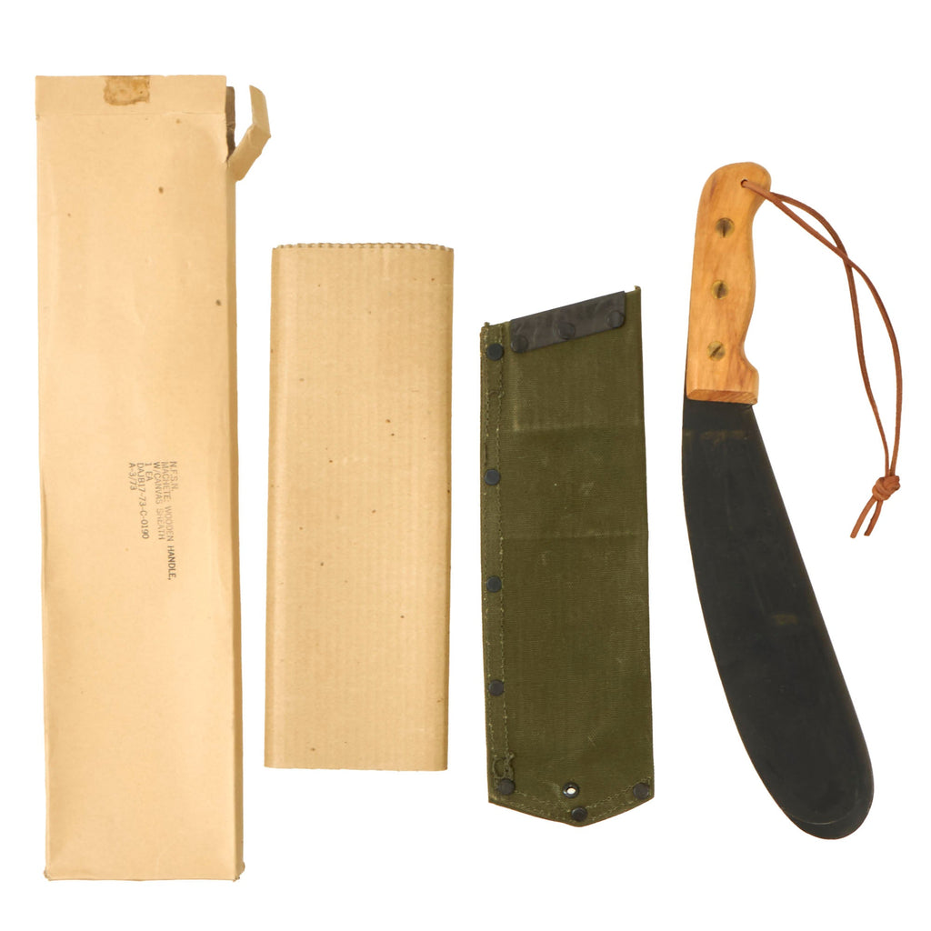 Original U.S. Vietnam War Unissued Special Forces Counter Insurgency Support Officer Bolo Machete With Original 1973 Dated Packaging - Banana Knife Original Items