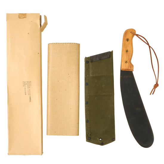 Original U.S. Vietnam War Unissued Special Forces Counter Insurgency Support Officer Bolo Machete With Original 1973 Dated Packaging - Banana Knife Original Items