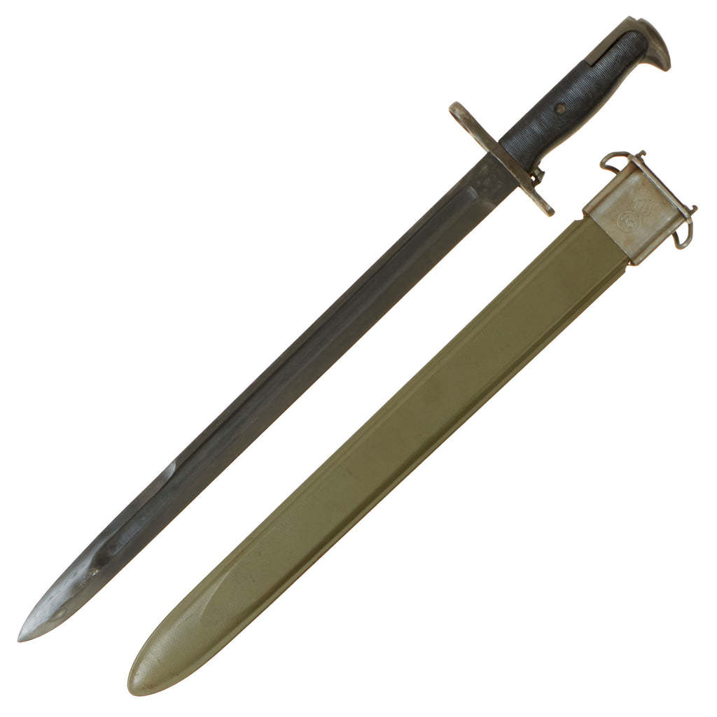 Original U.S. WWII M1942 16" Garand Rifle Bayonet by Oneida Limited with M3 Scabbard - dated 1942 Original Items