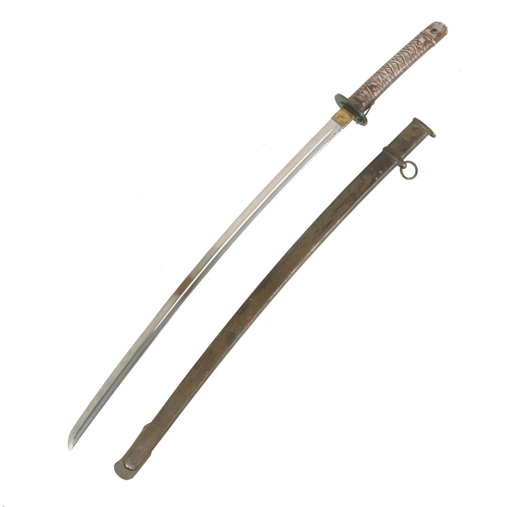 Original WWII Japanese Army Type 95 NCO Katana Sword with Excellent Blade and Scabbard - Matched Serial 78419 Original Items
