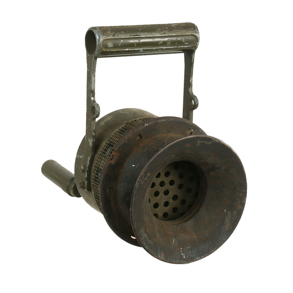 Original U.S. WWII Hand Held Air Raid Siren by Federal Electric Company with Rare Front Horn Piece Original Items