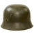 Original German WWII Early M34 Civic Square Dip Luftschutz Air Defense Steel Helmet with Green Paint over Gray Original Items