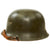 Original German WWII Early M34 Civic Square Dip Luftschutz Air Defense Steel Helmet with Green Paint over Gray Original Items