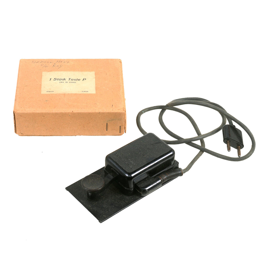 Original German WWII 1944 Dated Morse Code Telegraph Key Clicker in Original Box Original Items
