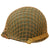 Original U.S. WWII / Korean War M1 Front Seam Swivel Bale Helmet with Seaman Paper Company Liner & Helmet Net Original Items