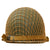 Original U.S. WWII / Korean War M1 Front Seam Swivel Bale Helmet with Seaman Paper Company Liner & Helmet Net Original Items