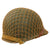 Original U.S. WWII / Korean War M1 Front Seam Swivel Bale Helmet with Seaman Paper Company Liner & Helmet Net Original Items