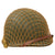 Original U.S. WWII / Korean War M1 Front Seam Swivel Bale Helmet with Seaman Paper Company Liner & Helmet Net Original Items
