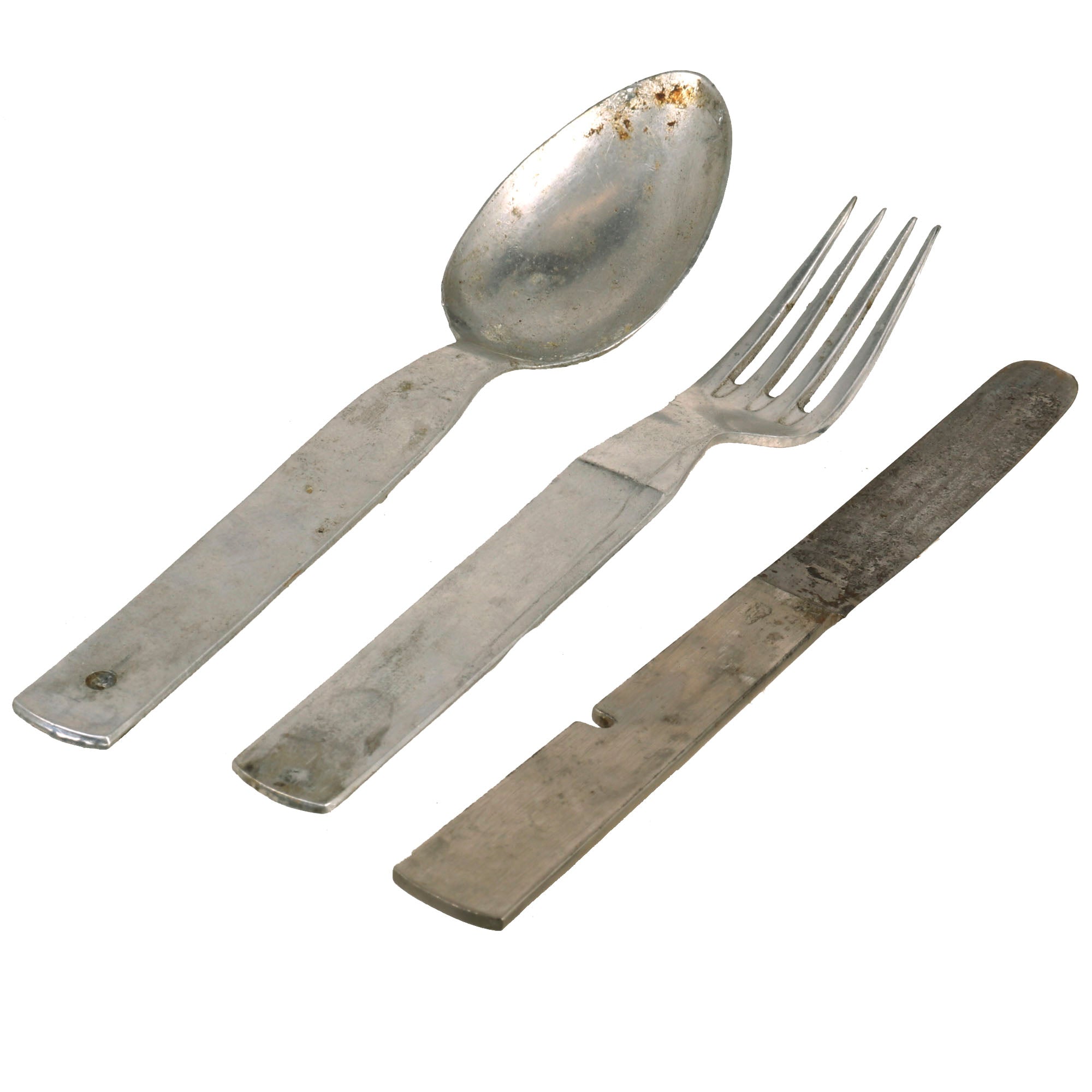 Original German WWII Mess Kit Utensil Set Mixed Set of Steel & Alumi