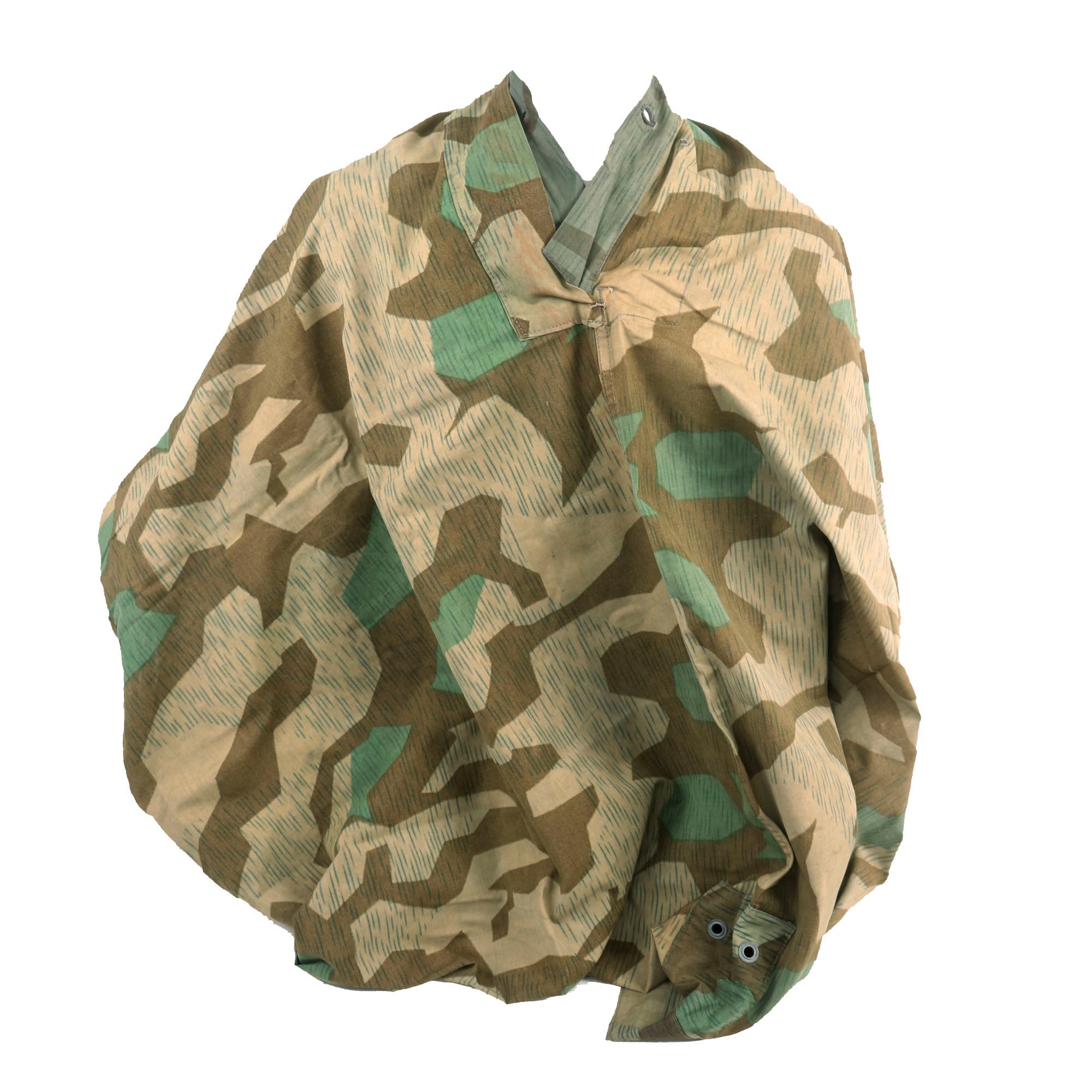 Original German WWII Zeltbahn Tent Quarter & Poncho In Splinter Camouf – International Military Antiques - Foto 3