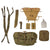 Original U.S. WWII & Korean War Era G.I. Field Gear Lot Featuring TL-122A Flashlight & Two M1911 Pouches with Magazines - 9 Items Original Items